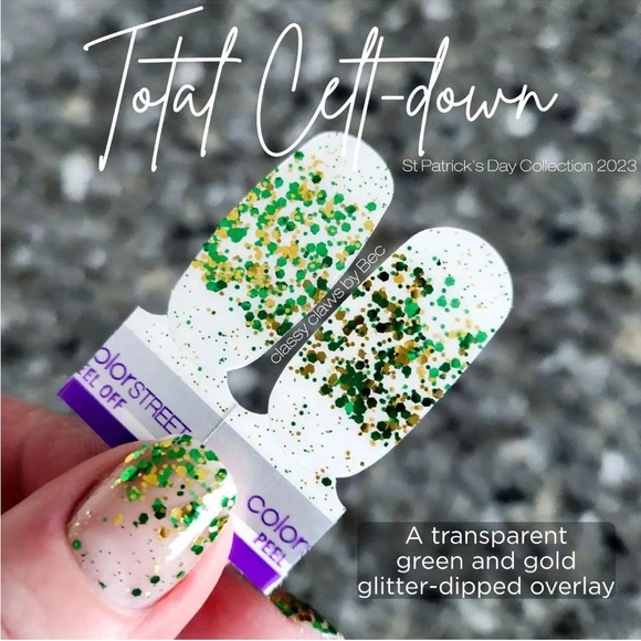 *Retired* Color Street: Total Celt-down | St. Patrick’s Day Green Gold Clear - Picture 10 of 15